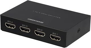 グリーンハウス HDMIスプリッター HDMI分配器 4K 1入力4出力 FireTVStick/FireTV/AppleTV/PS4/PS5/NintendoSwitch動作確認済 GH-HSPH4-BK