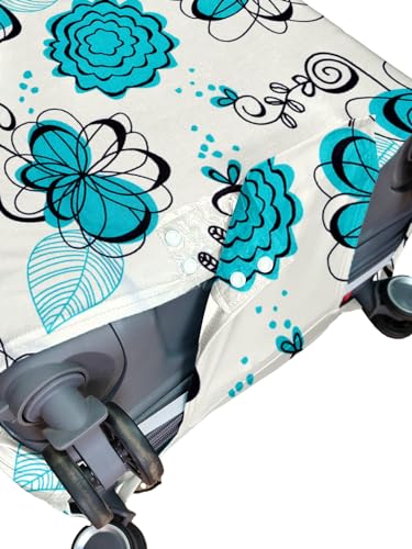 Image of Cortina Tropical Design Travel Suitcase Eco-Friendly Cover | Small | Fits 18-22 Inch Luggage | Polyester-Spandex | 55cm (20 inches) | Luggage Protectors | Anti Scratch /Dust | Pack of 1 | White 2