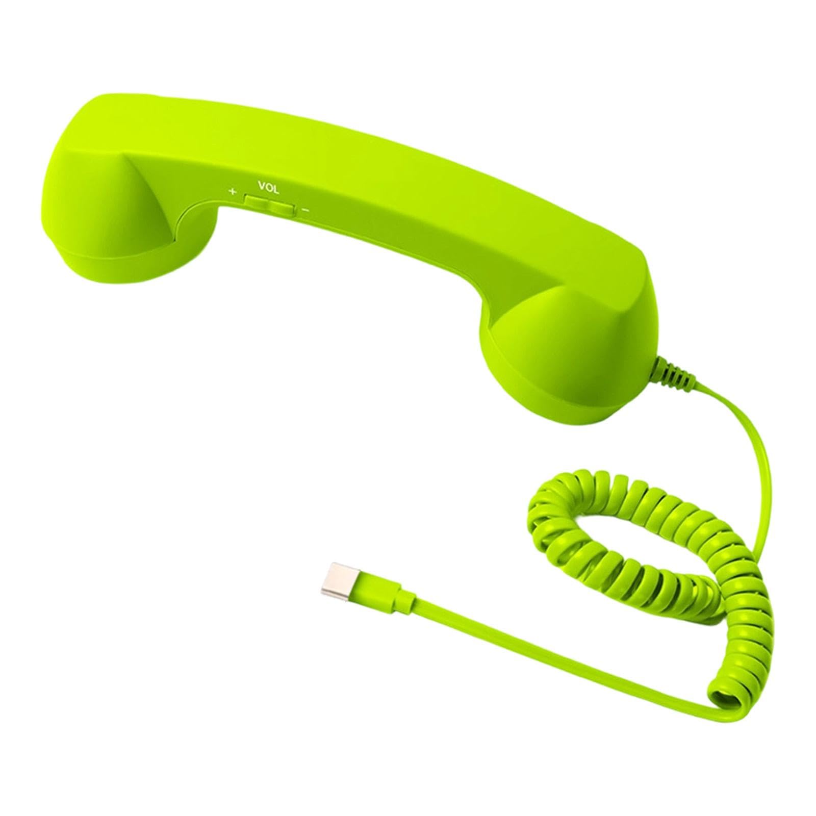 Retro Phone Handset Fashion Adjustable Volume with Cord for Smartphone Calls Green-picture-23