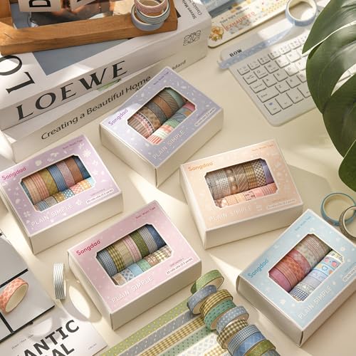 Miniatura 6 de Songdao 20 Rollos Washi Tape Set, Cinta Adhesivo Decorativo Obra De Arte Inspirada Masking Tapes Para Artes, Bullet Journal, Scrapbooking, Bricolaje Style One