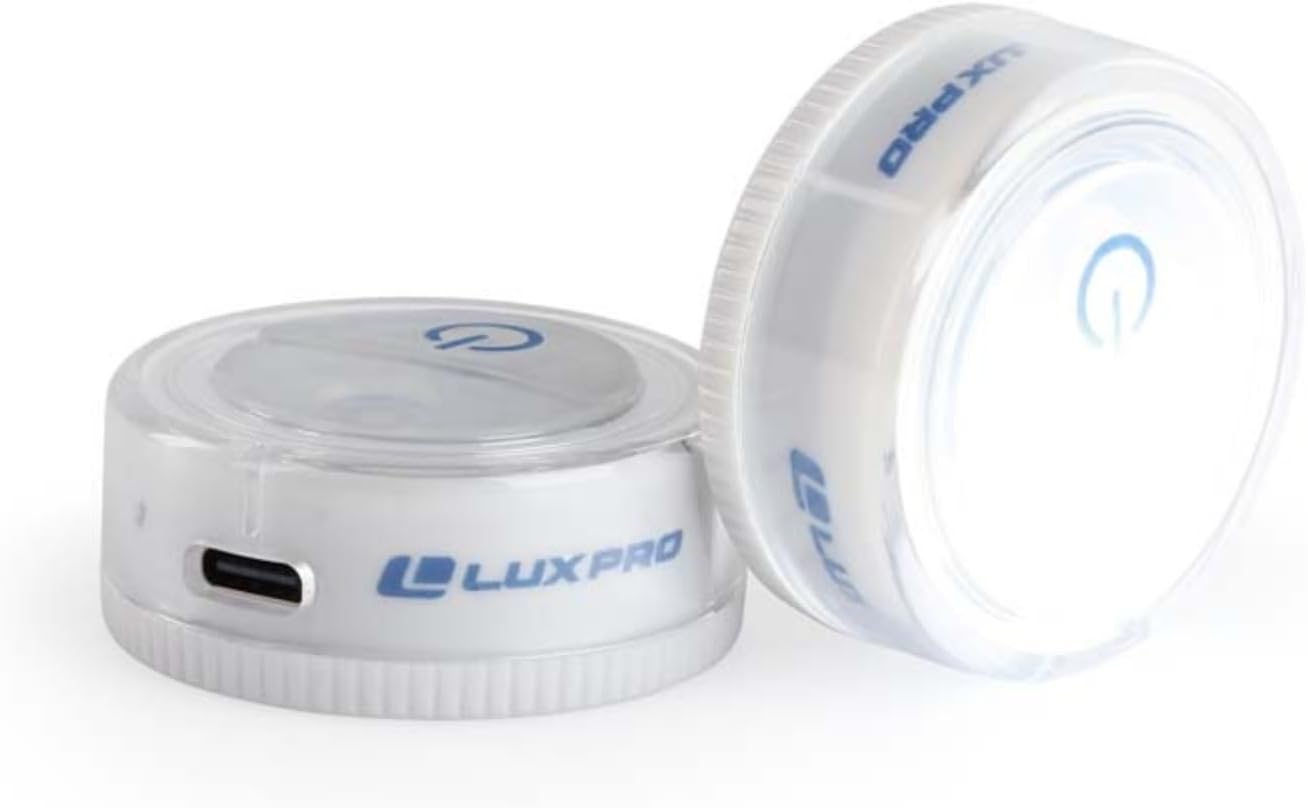 LUXPRO 防水マイクロLEDパックライト - キャビネットの下、タックルボックス、本棚に最適な粘着照明 - 電池付き (充電式,