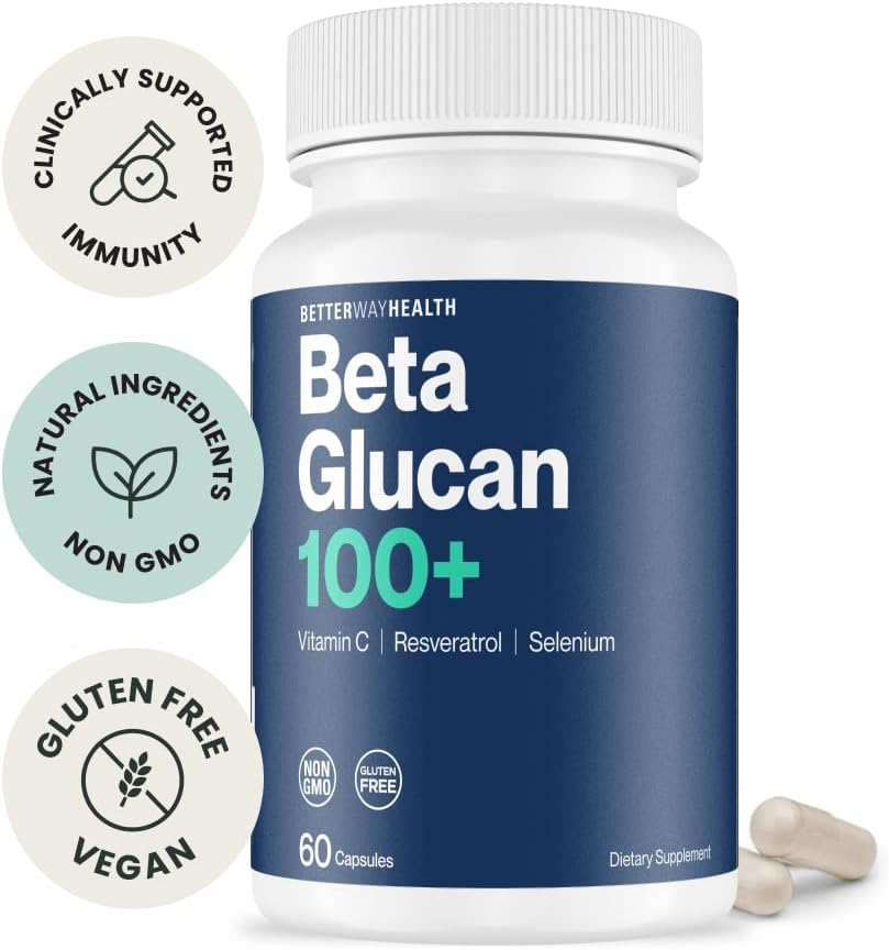 Better Way Health Advanced Immune Readiness – 1,3/1,6 Beta Glucan with Vitamin C, Selenium & Resveratrol – Immune Support Supplement for NK Cells & Phagocytosis – 60 Capsules - Image 2