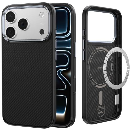 Coque iPhone 17 Pro Benks en fibre d'aramide Kevlar 600D ultra résistante noire