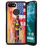 DAFEI Phone Case Compatible with Google Pixel 3a XL Tire Case Designer American Flag Firefighte-Art cc2 Black Frame Shockproof and Slim Rubber TPU Material with Uniqe Design