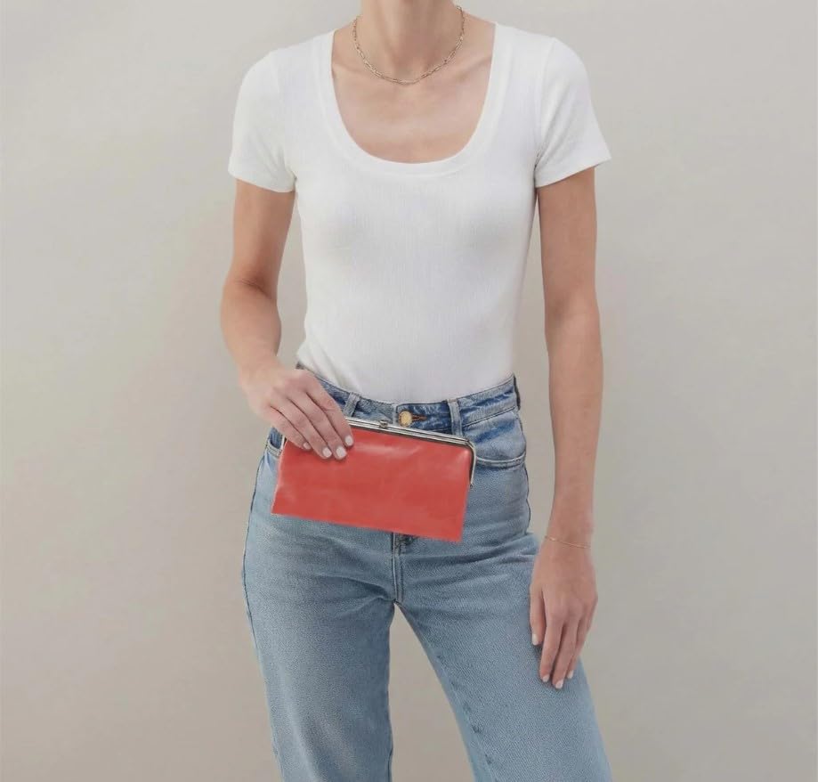 Image of Polished Leather Pink Mirage Clutch-Wallet by Hobo