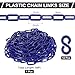 PATIKIL 50 Foot Plastic Chain Links, 2inch Safety Barrier Chain Blue for Crowd Control, Queue Line, Parking, Fence, Gate, Concert, Construction Site and Decoration