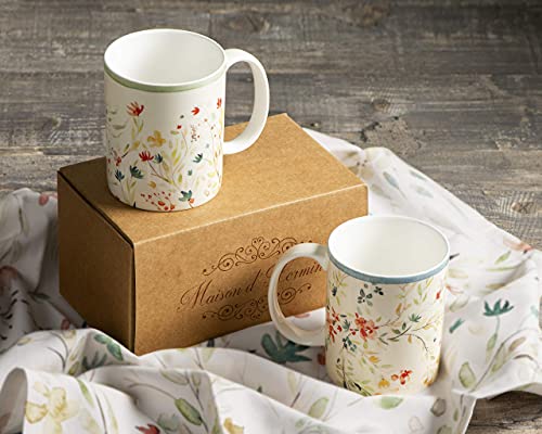 Maison D' Hermine Coffee Mug With Handles Fine Bone China Mug Pack Of Two For Gifts Hot Beverages - Coffee Cappuccino Latte Cocoa Home Office Perfect For Men & Women (Colmar, 12 Oz) #TOP5