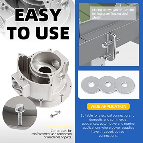 GLARKS G-2355 100Pcs M5 x 20mm Large Fender Washers 304 Stainless Steel Flat Washers Set for Screw Hardware Lock - Image 4