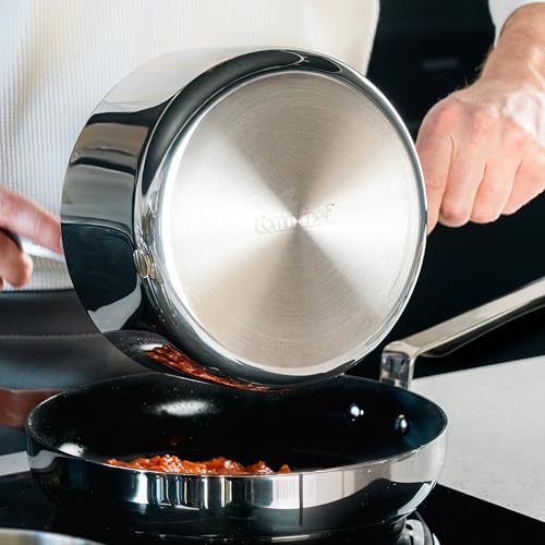 Commichef 3-Piece Cookware Set in Tri-Ply Stainless Steel, Includes 14cm Milk Pan, 16cm Saucepan with lid &18cm Saucepan with lid, Stackable Design - Image 5