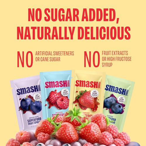 Image of Smash Foods Single Serve Jam Packets | Variety 12-Pack | Natural, Keto & No Sugar Added | Vegan & Upcycled Fruit Spread | Low-Calorie, Superfood Snack