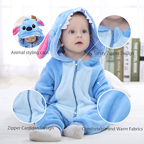 SONARIN Grenouillères à Capuche Bébé Barboteuses Bébé,Capuche Cartoon Jumpsuit Hiver Tenues,Combinaison avec Chapeau - Image 6