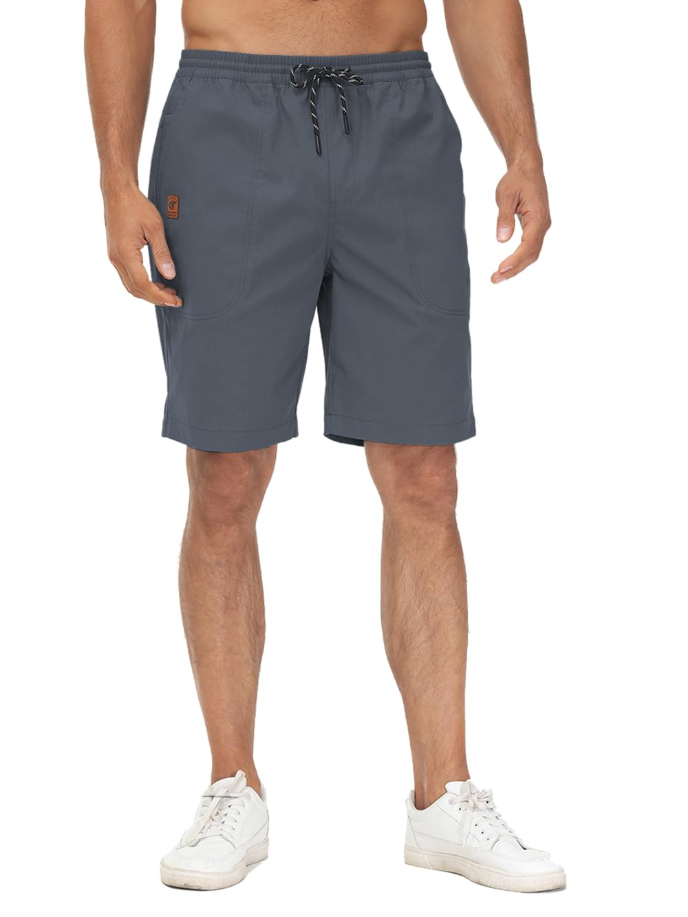Huayuzh Kurze Hosen Herren Shorts Herren Sommer Cargo Chino Baumwolle Stretch Freizeithose Elastische Taille mit Taschen
