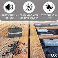 FUX Terrassenpads 150 Stück - 90x90x3mm - Gummigranulat Unterlage – Ansicht 6