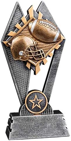 Express Medals (1-3-5 Pack) of 7 inch Sun Ray Resin Football Trophy Award with Engraved Personalized Plate SR105