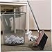 PRETYZOOM Static Push Broom with Stainless Steel Handle and Soft Horse Tail Bristles for Indoor Outdoor Floor Cleaning in Home Kitchen Garage Industrial Spaces