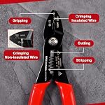 LEONTOOL 4-in-1 Multi Purpose Electricians Pliers with Wire Cutter, Crimper, Gripper, Stripper| 7" Compact Wire Stripper| Professional Wire Crimping Tool for 12-20 AWG Insulated & Non-Insulated Wires