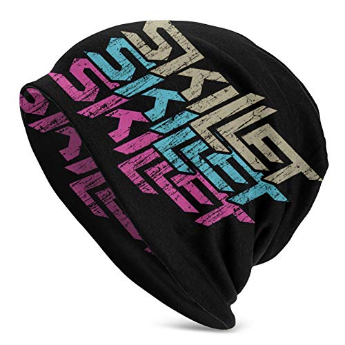 AshleySSnavely Skillet Band Unisex Adult Knit Hats Beanie Hat Winter Warm Printing Skull Cap Black