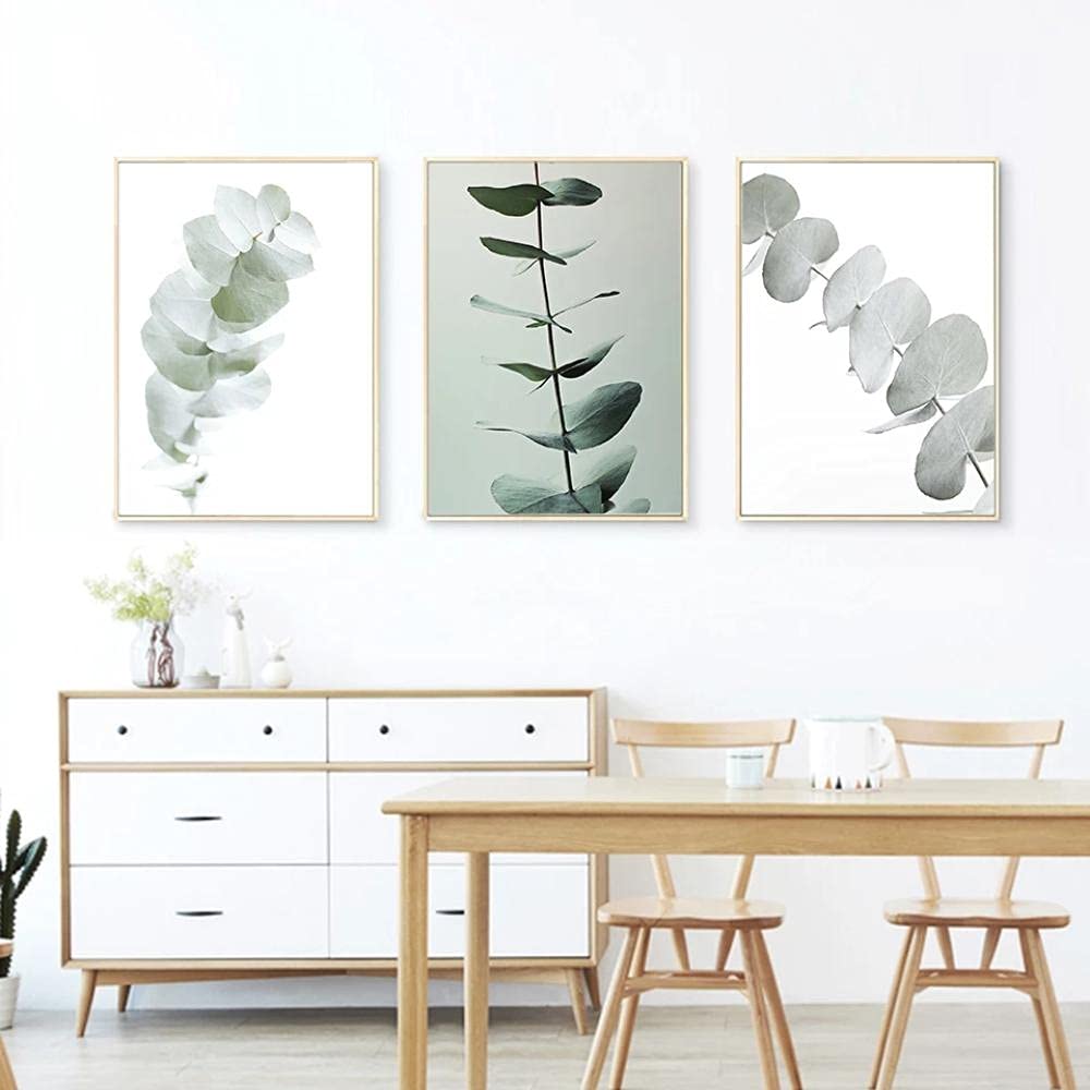Wandbild Leinwand Olivenzweige Grün - 40x50 Cm, 2-teilig, Nordic Stil, Ungerahmt, Wasserfester Druck