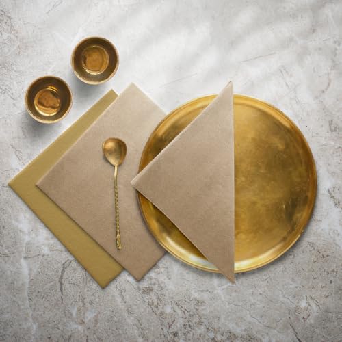 PAW - Servietten aus Airlaid - Stoffähnlich (40 x 40 cm) I 50 Stück I Ideal für Hochzeit, Taufe, Kommunion, Geburtstag I Stoffservietten - Einfarbig, Beige I Farbe: Monocolor beige