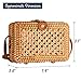 Retro Straw Bag Boho Vintage Rectangular Crossbody Purse Rattan Hand Woven For Women Shoulder Crossbody Necessities Wicker Purses In Summer Vacation With Flower Pattern - Minerva Bags