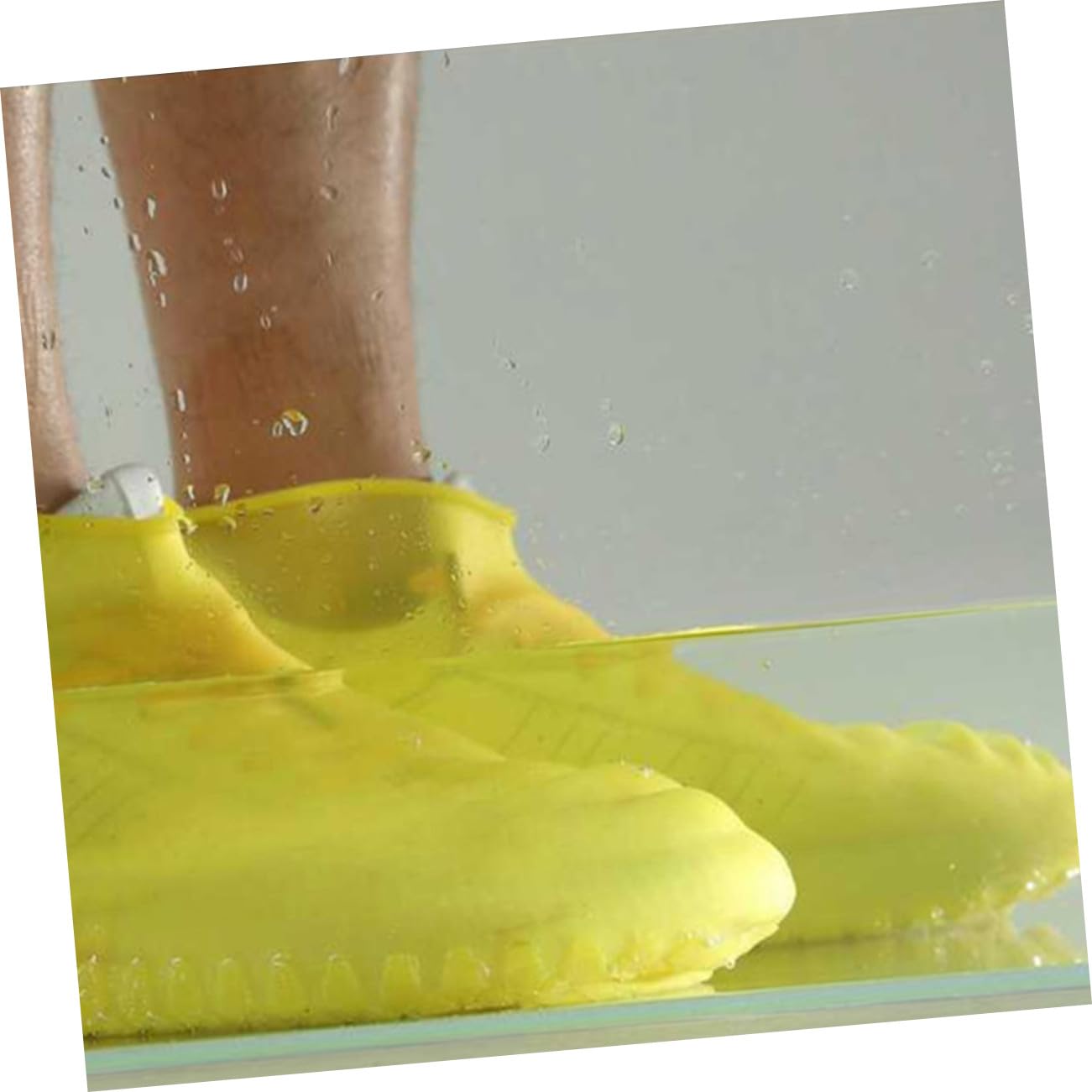 3 Cubrezapatos Impermeables Amarillos Talla para Adultos Unisex Funda Antideslizante para Lluvia y Barro Reutilizable Fácil de Limpiar y Almacenar