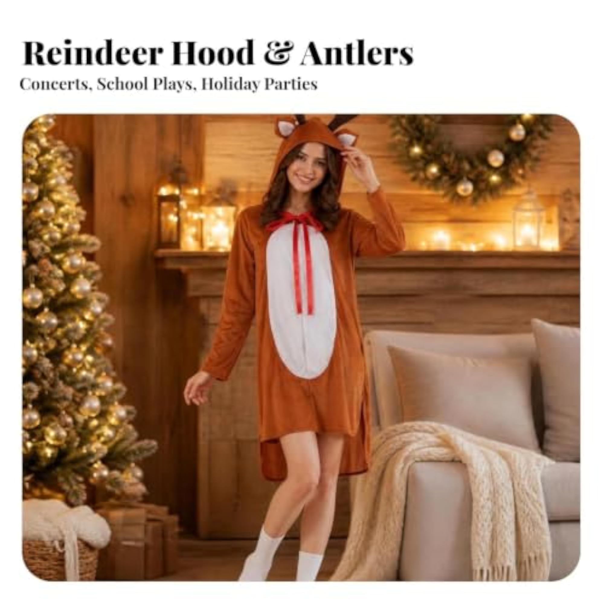 Playful Reindeer Costume for Christmas Parties