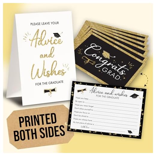 STOFINITY Tarjetas de consejos de graduación 2025-50 piezas de consejos para el graduado 2025, decoraciones de palabras de sabiduría, ideas de graduación para la escuela secundaria, tarjetas de buenos