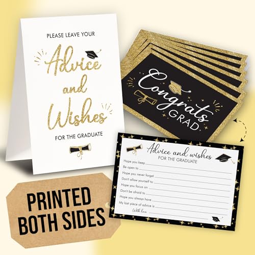 STOFINITY Graduation Advice Cards 2025-50 Pcs Well Wishes And Advice For The Graduate, Grad Party Decorations 2025 Ideas, High School Graduation Party Supplies, College Grad Games Activities
