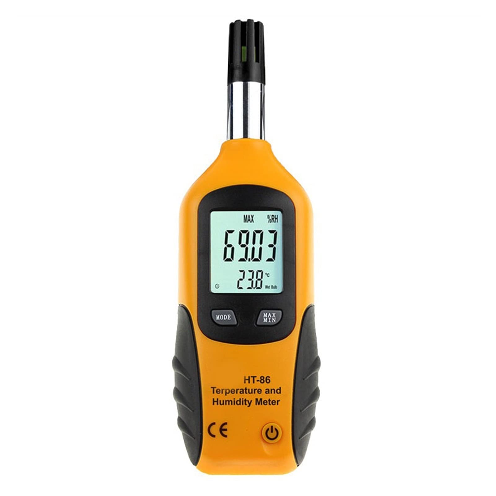HT-86 Termómetro digital portátil de mano y higrómetro Termómetro de pantalla electrónico de alta resolución e hígómetro, rango de medición de humedad 0 ~ 100 (RH), utilizado en laboratorios, etc.