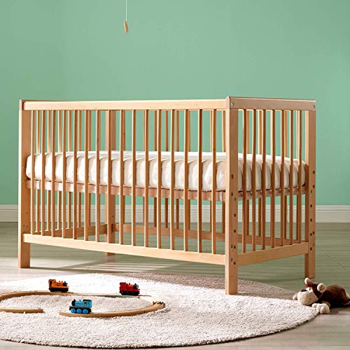 Image of Cottington Lane Crib Fitted Cradle Sheet - Bedsheet for Cribs /Cots One Qty 100% Cotton - 52 inch x 28 inch x 6 inch White Solid