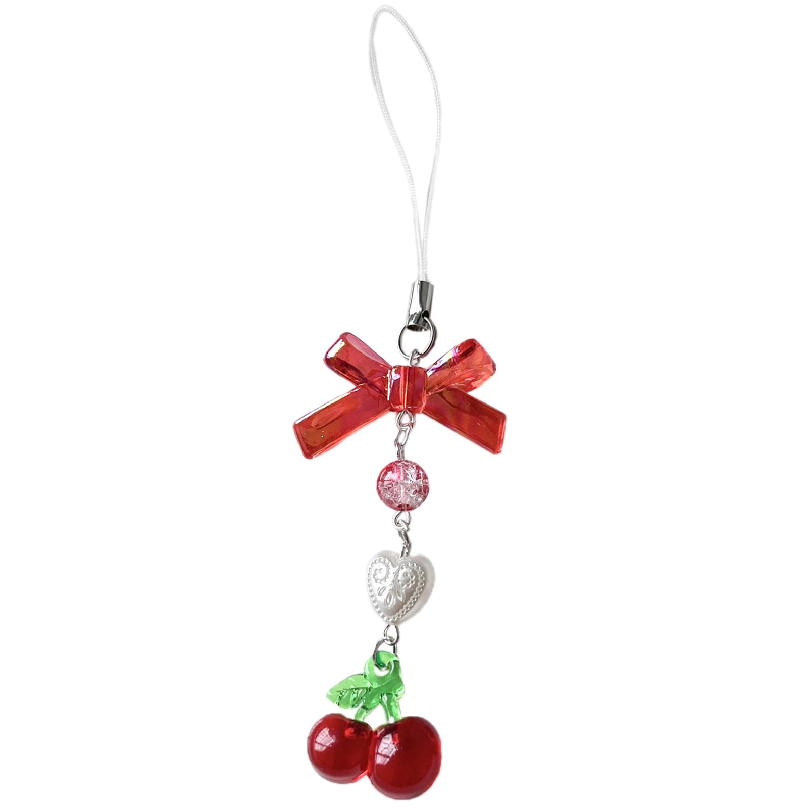 Maxtonser Sweet Strawberry Pendant Keychain Unique Crystal Bowknot Keyring Backpack Pendant Keychain Keyholder Keyholder