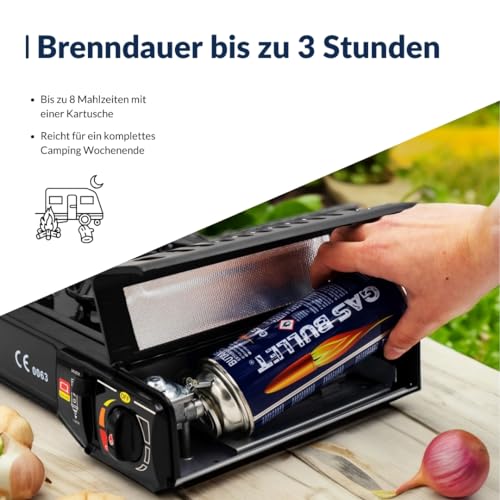 Gas Bullet ® Gaskartusche 227g passend für Gaskocher und Geräte mit Bajonett-Ventil Anschluss (MSF-1a) | Butan | Ideal für Camping/Outdoorküchen/Notfälle (12) 3