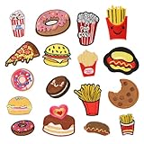 aninako ワッペン 人気セット アイロン貼り付け 縫い付け 可愛いアップリケ 刺繍ワッペン 手芸用 男の子 女の子 複数の刺繍オプション かわいい おしゃれ 入園 入学 幼稚園 保育園 小学校 大人用 (フライドポテト・バーガー（17個セット）)