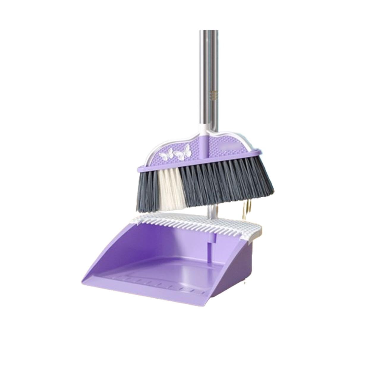 Conveniente Escoba y recogedor Grandes, Cepillo de Limpieza Derecho con Mango Largo de Acero Inoxidable con recogedor Práctico