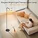 Caromolly Light Therapy Lamp, 10000 Lux Daylight Lamp with Remote & Touch Control, Adjustable Color/Brightness/Timer, Therapy Light Floor Lamp with Linen Shade for Bedroom, Office, Living Room