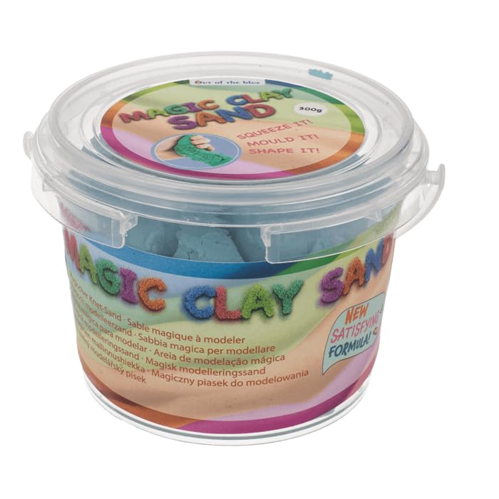 BLUECHOLON Magic Clay Sand Set, Magic Clay Sand, XL 300 g, Pot XXL 500 g, Assorted Colours, Clean, Soft, Non-Toxic, Creative Play, Children + 3 Years (XXL 500 g)