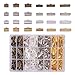 PH PandaHall 680pcs Ribbon Ends 6 Size 4 Color Leather Ribbon Crimps Bracelet Bookmark Pinch Crimp Clamp End Cord Fasteners Clasp End Fastener Clasps for Choker Jewelry Making 8/10/12/15/20/25mm