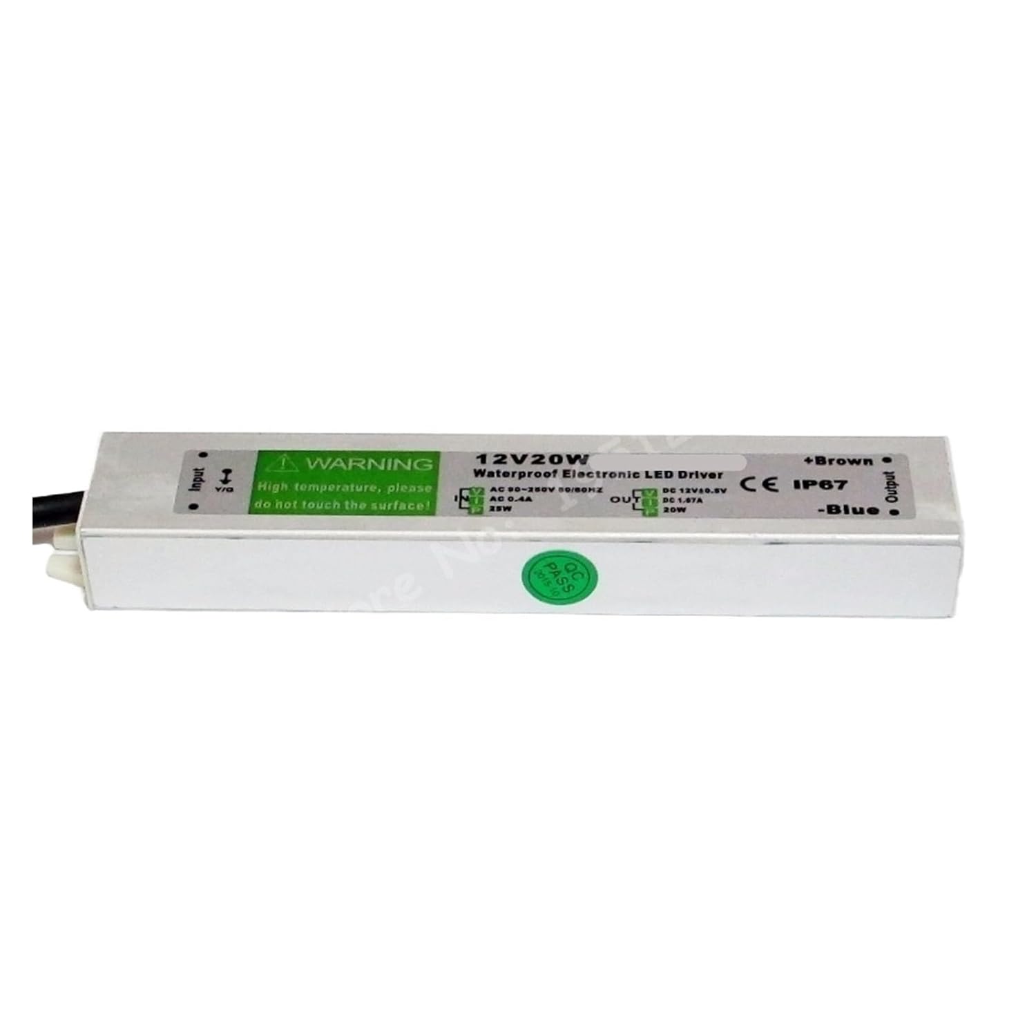 Waterproof IP67 12V 1.67A 20W LED Driver AC 90V-250V Adapter for LED Strip Underwater Light Power Supply