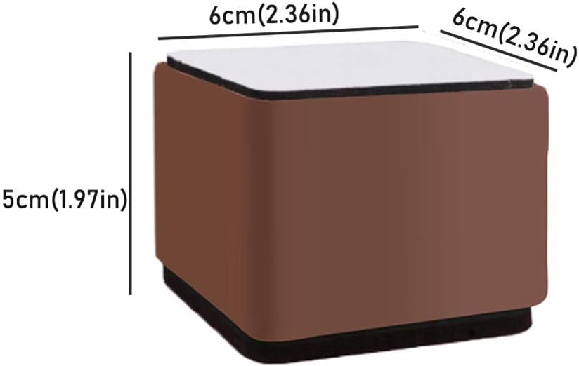 Furniture Legs Metal Table Legs Furniture Feet 6×6×5cm Square Feet Replacement Furniture Risers Legs Couch Legs Sofa Desk Legs Bed Cabinets Risers 4pcs(Brown)