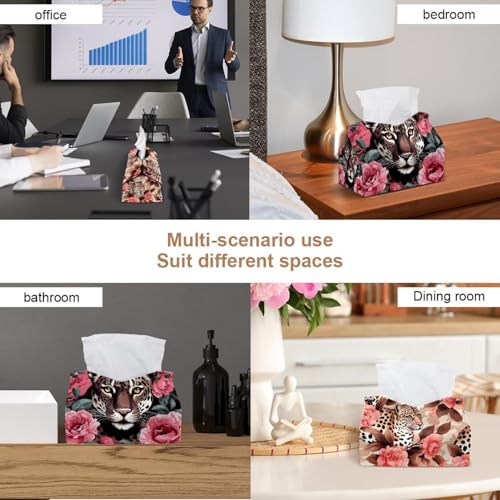 Boîte à mouchoirs léopard rose design graphique lot double