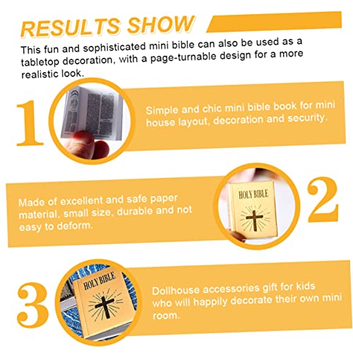 FOYTOKI 4 Pçs Mini Bíblia Presentes Para Crianças Mini Decoração Livros Em Branco Casa De Bonecas Bí