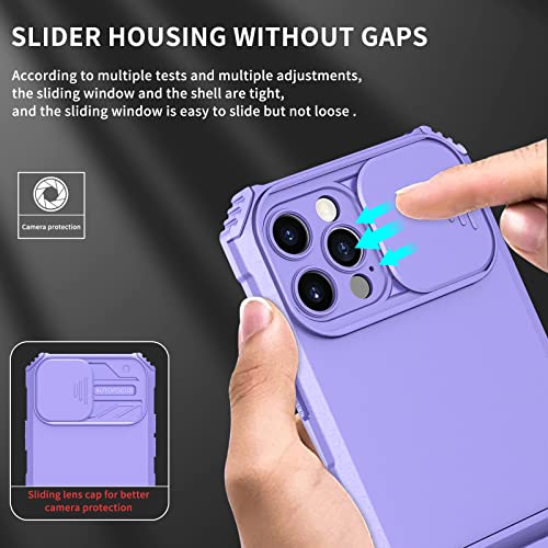 Funda para iPhone 12 Pro militar a prueba de golpes protectora morada con soporte 5