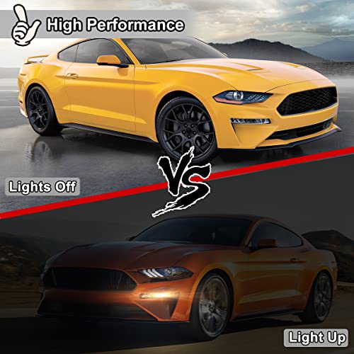 Nixon Offroad Car Fog Lights For Ford Mustang 2018 2019 2020 2021 2022 Fog Lamp Set Driving Fog Light Assembly Replacement 1Pair (Clear Lens) #TOP1