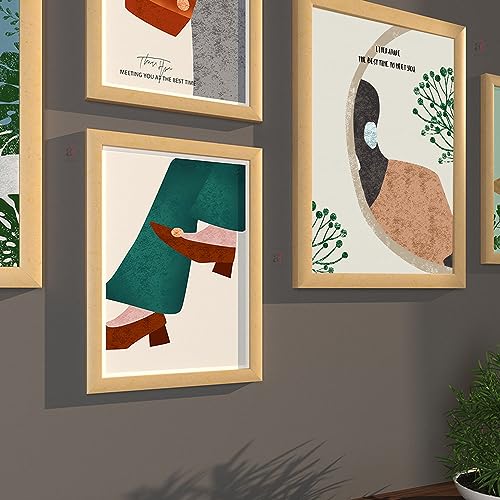 Image of PAINTINGMANTRA Wall Decor African Lady Set of 5 Framed Art Prints Gallery Paintings for Home, Bedroom, Living Room & Office (Size - 2-12 x 16 & 3-8 x 12 Inches)