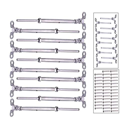 50 Pack 180° Adjustable T-316 Stainless Steel Deck Cable Railing Kit fits 1 8  Stainless Steel Wire Rope Cable in or Outdoor Stair Railing