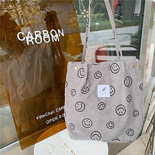 Image of JARKJARD Corduroy Tote Bag Aesthetic Cute Tote Bags Large School Shoulder Bags for TeenGirls Trendy Stuff