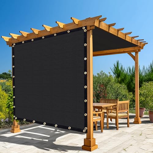 Amagenix 90% Pergola Shade Cover 4'X 4' Black Sun Shade Cloth with Grommets GN03 for Outdoor Garden Patio Porch, Commercial Grade 200 GSM - Cable Zip Ties Included (We Customized)