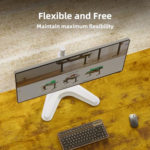 Image of Claiks Monitor Mount, Ergonomic Adjustable Monitor Stand for Max 32 inch Screens, Adjustable Stand up to 20 lbs, VESA Mounting Holes 75&100mm, White