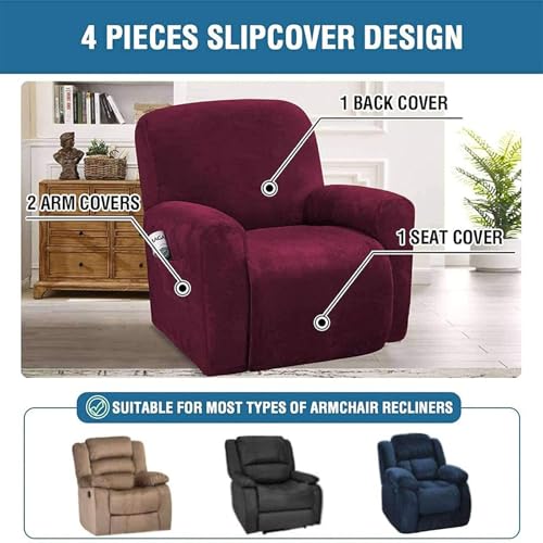 Funda para sillón reclinable elástica que cubre rozaduras y protege el sofá 3