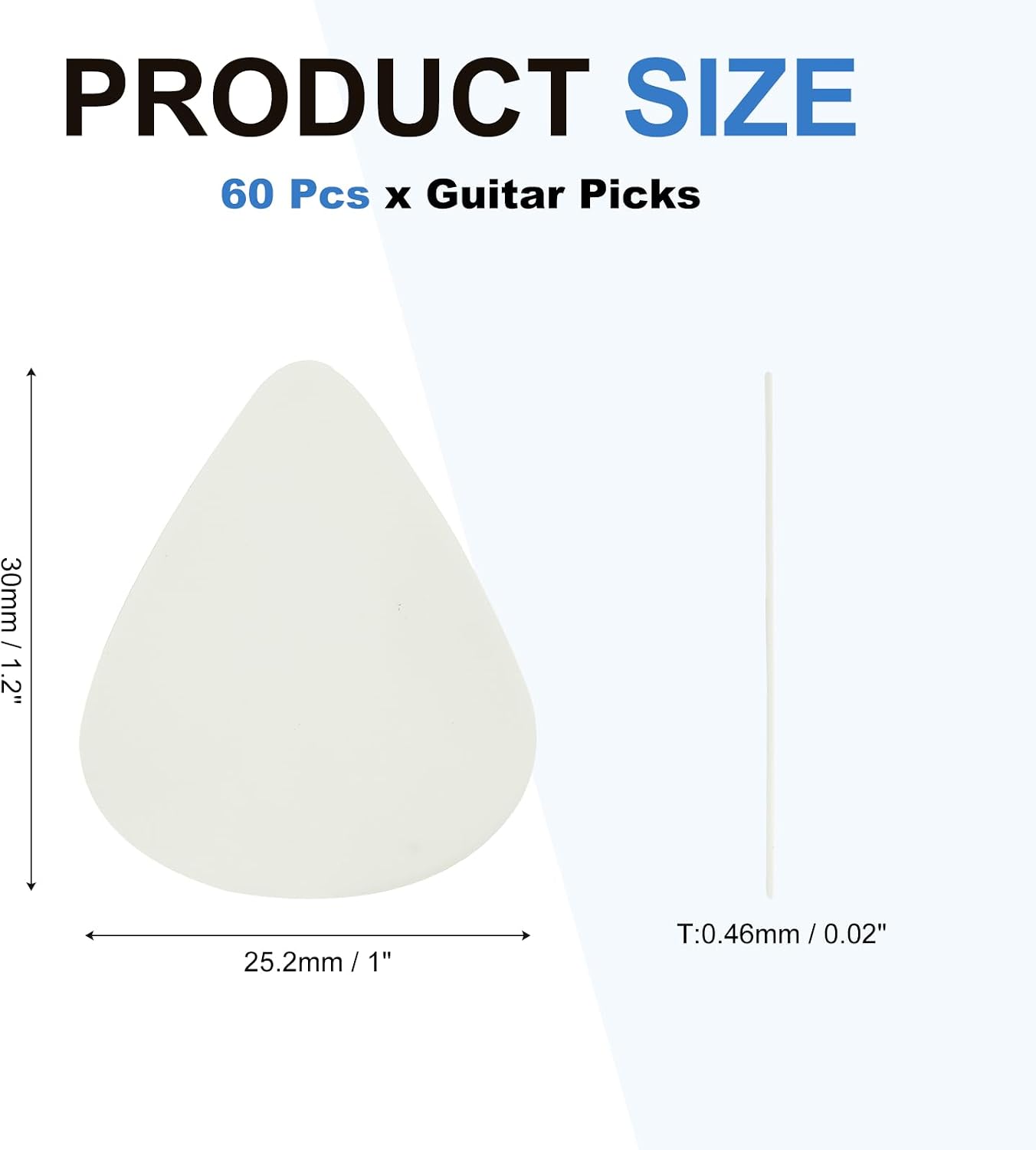 MECCANIXITY Guitar Picks 50Pcs 0.46mm Thick Matte Non-slip Guitar White image 2